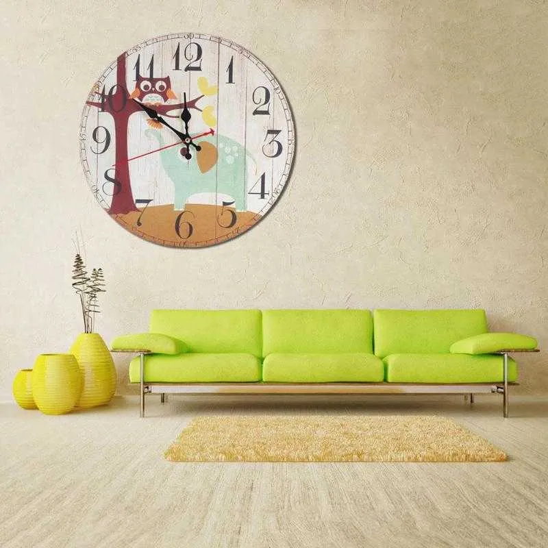 30 cm Retro Daire Duvar Dekorasyon İzle Vintage Ev Saat Çapı Mutfak Sanatı Büyük 210724
