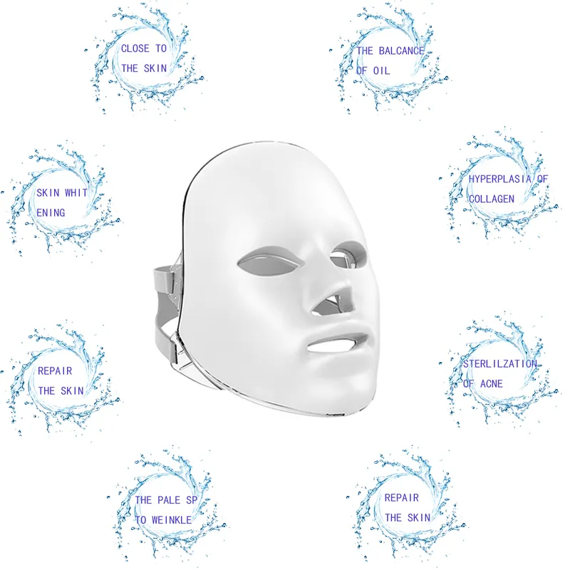 Meisikang Portable laddningsbara 7 färger LED -mask med hudföryngring Infraröd Pon Light Therapy Beauty Machine 2202189983030