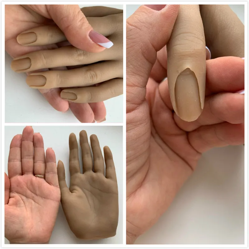 High Simulation Silicone Hand Model For Nail Art Practice 3D Adult Mannequin With Flexible Finger Adjustment Display With Holdle9110962