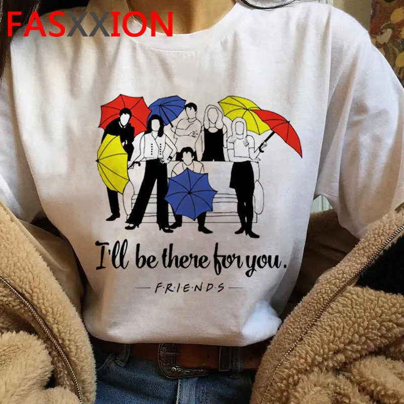 Freunde Tv Show Harajuku Lustige Cartoon T-shirt Frauen Ullzang Streetwear T-shirt Mode 90er Jahre Anime T-shirt Casual Top Tees weibliche X0628