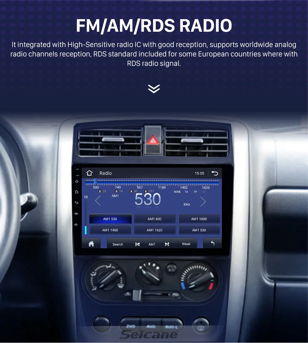 Lecteur multimédia dvd de voiture 2din 9 pouces Android GPS Radio pour 2007-2012 Suzuki Jimny support Carplay DVR SWC