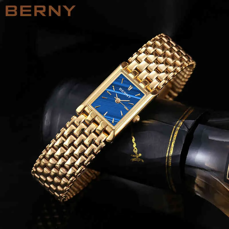 Золотые часы для женщин роскошные прямоугольные женские наручные часы Золотые кварцевые часы из нержавеющей стали.