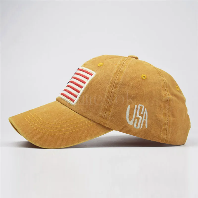 Chapeaux de fête lavage vieille lettre de baseball casquette classique drapeau américain chapeau extérieur sports de soleil brodés USA caps dd304