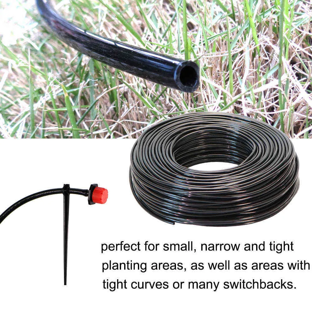 5-50m Système d'irrigation goutte à goutte de jardin 1/4 '' Kits d'arrosage automatique Goutteur réglable à 8 trous avec arroseur de refroidissement par brumisation par pulvérisation 210610