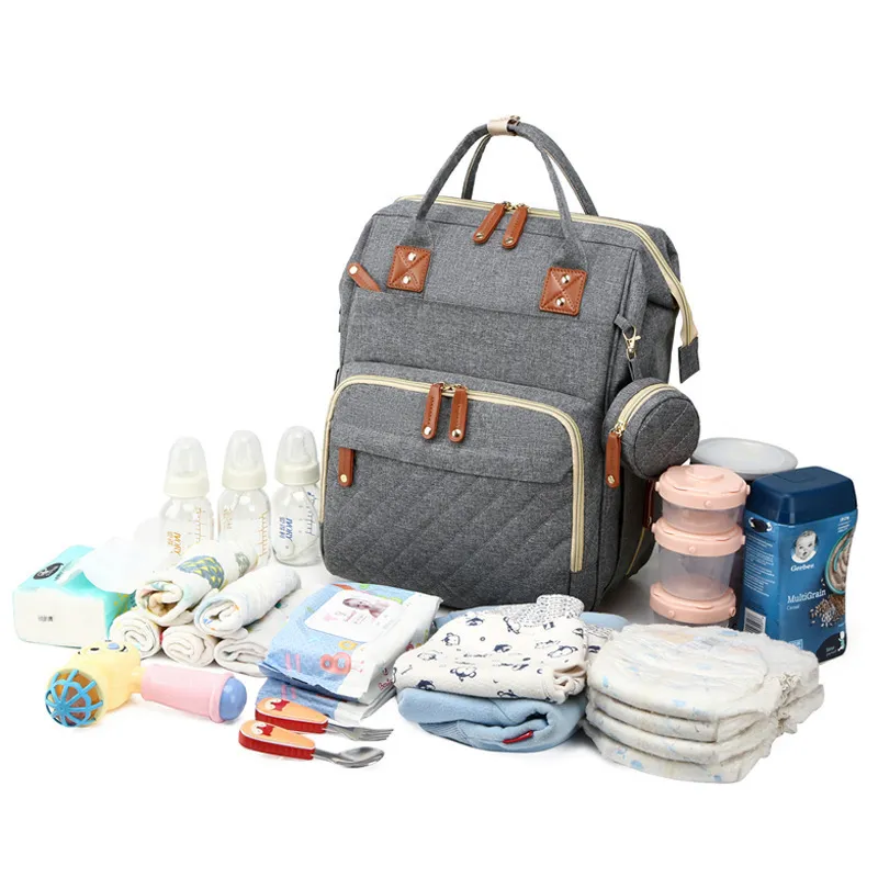 1 Sztuk Moda Mummy Macierzyńska Torba NaPpy Duża Pojemność Podwójna Ramię Łóżko Składane Dziecko Przenośne Travel Mommy Diaper 220225