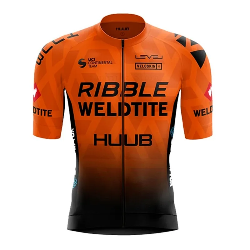 Huub Ribble Weldtite Cycling Tean Jersey 2021 Summer短袖サイクリング衣料通気性MTB Maillot Ciclismo Hombre Suit272T