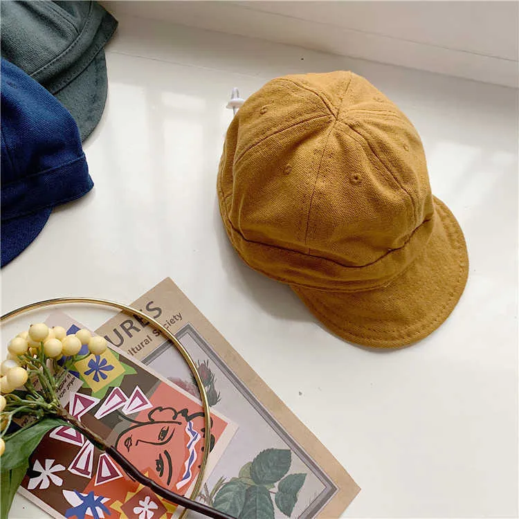 Spring Autumn fashion boys peaked cap solid color all-match casual baseball hats kids children hat 210708