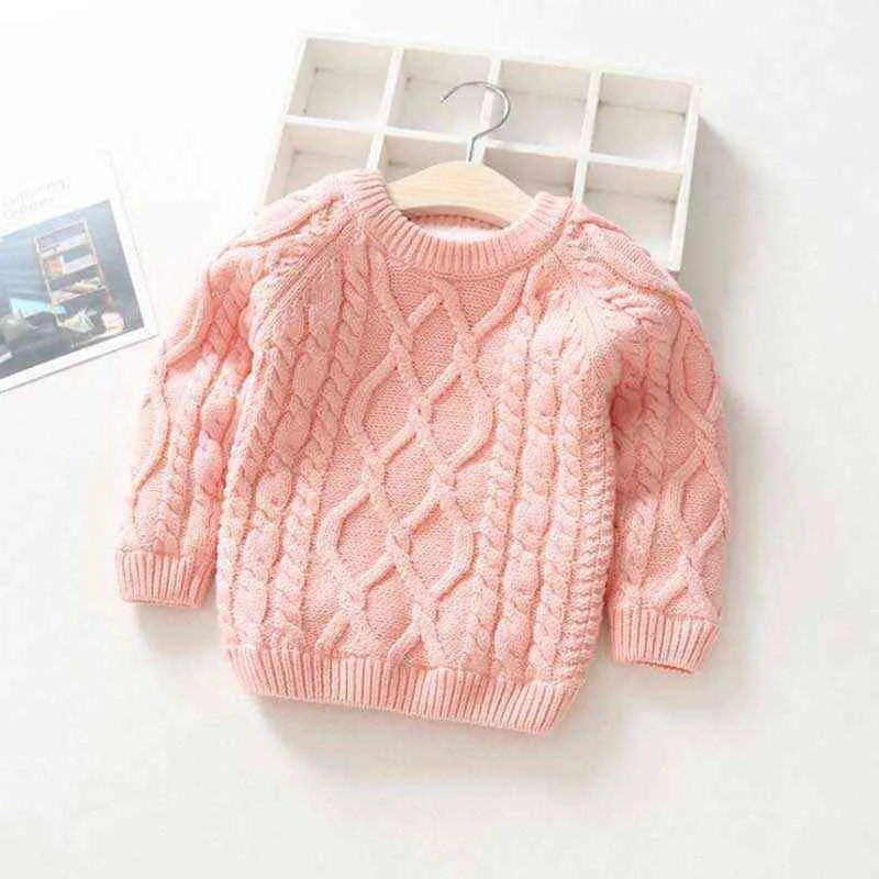 Kinderen Jongens Meisjes Trui Winter Dikke Warm Voeg wol Baby Boy Spring Lange mouwen Knitwear Tops Kleding 211104