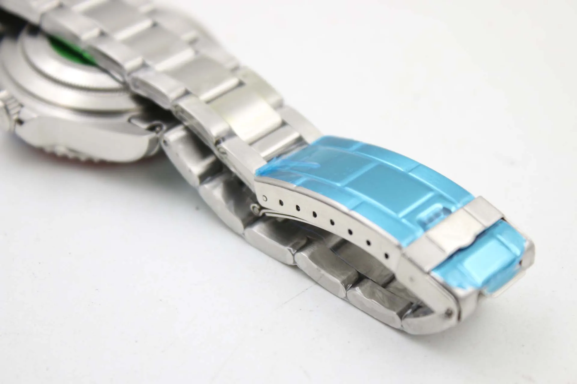 Męski zegarek mechaniczny 116710 Business Casual Nowoczesne srebrne białe stal ze stali nierdzewnej Blue Red Rim Black Dial 4-Pin Calendar261t