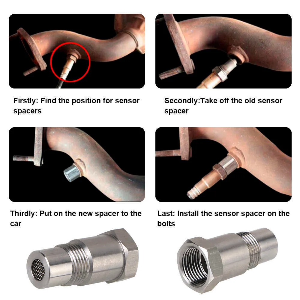 Exhaust Gas Oxygen Sensor Engine Light Eliminator Adapter Car Accessories Fix Check M18X15 O21753397