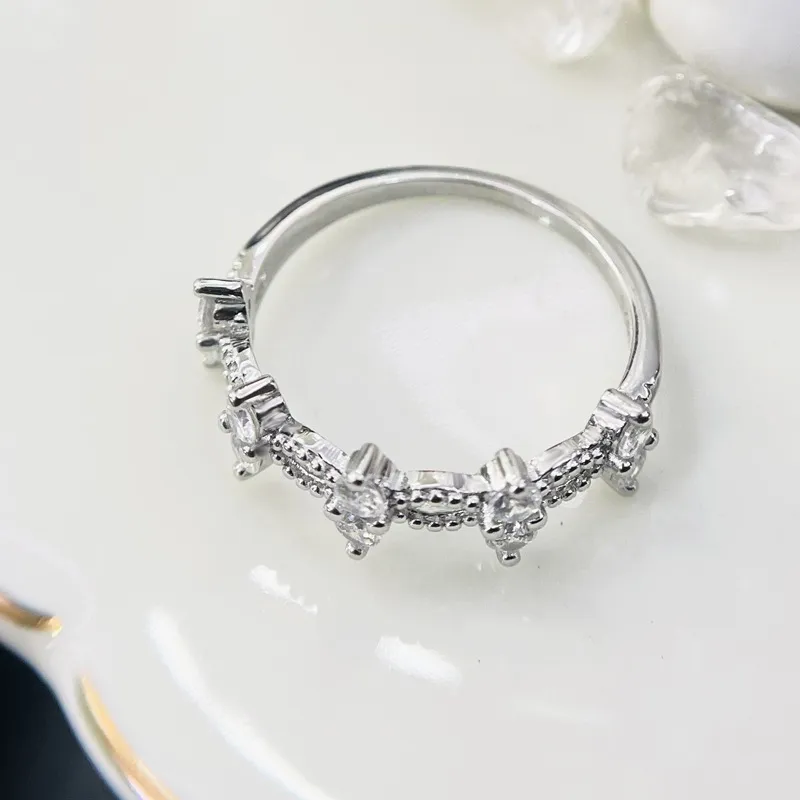 Solid 925 Sterling Zilveren Ringen Gesimuleerde Diamanten Engagement Bruiloft Eenvoudige Finger Ring voor Dames Mode-sieraden XJZ561