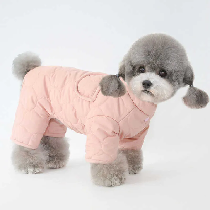 Valp liten hund jumpsuit högkvalitativ varm hund kläder vinter husdjur kappa outfit yorkshire pommeranian bichon poodle dog kläder 211007