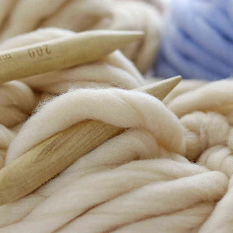 250g super épais laine mérinos naturelle fil épais feutre laine fil itinérant pour filer à la main tricoter fil chaud Y211129