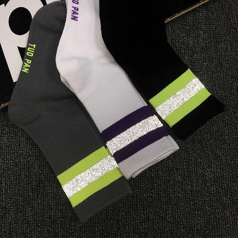 Peonfly Mens Casual Cromatic Stripe Socks Homem com a roupa final roupas moda estilo designer algodão x0710