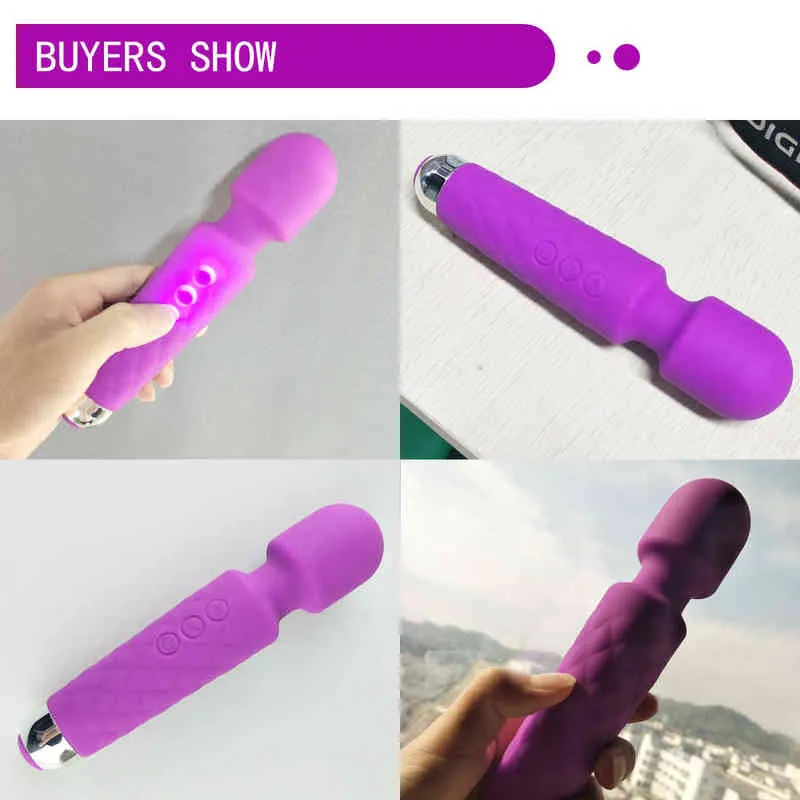 NXY Vibrators Man Nuo Регулируемая скорость Большой AV Vibrator Magic Wand Massager Clitoris Стимулятор Секс-игрушки для Женщины USB Зарядки Секс Продукты 0105