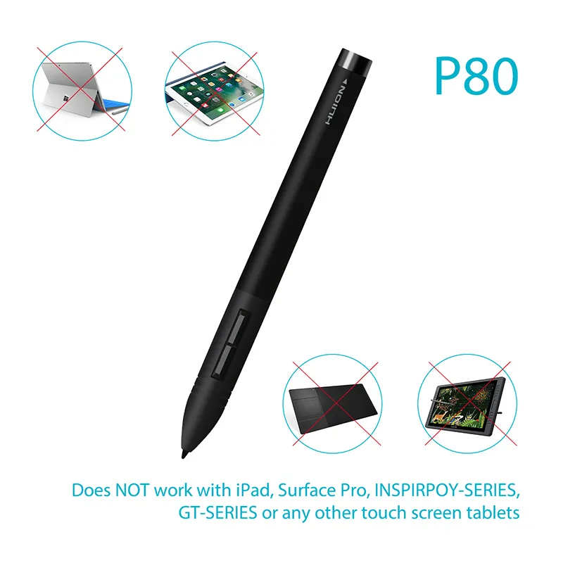 Huion P80 Pen80 Rechargeable Digital Pen Stylus Profesjonalne graficzne tabletki rysunkowe