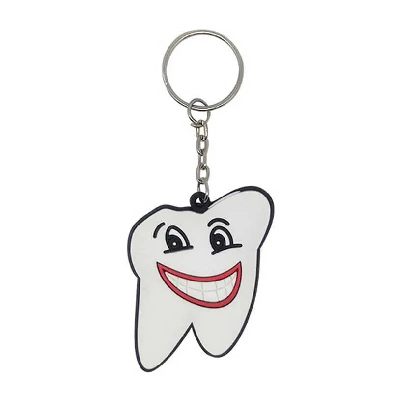 Zähne Keyrings Crafts Zahnarzt Anhänger süße kreative Schlüsselbund Geschenk für Ihre Zähne Kieselgel Cartoon H0915