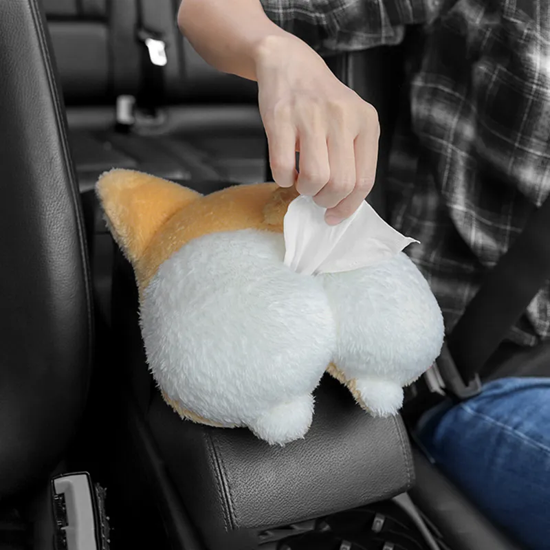 Corgi Butt Cat Serwetki Box Pojazd BackSeat Tissue Case Uchwyt do domu Łazienka M8617