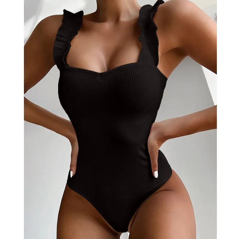 Seksowne stroje kąpielowe Kobiety drewniane ucha stroju kąpielowego push up Monokini kąpielowe garnitury letnie plaż