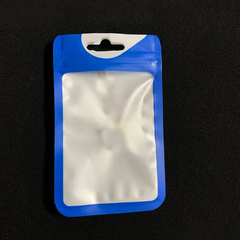 7x11.5cm Blå Grön Plast Opp Bag För Telefon Tillbehör Keychain Smycken Mini Zipper Lock Bag Fisk Hook Tool Translucent Väskor