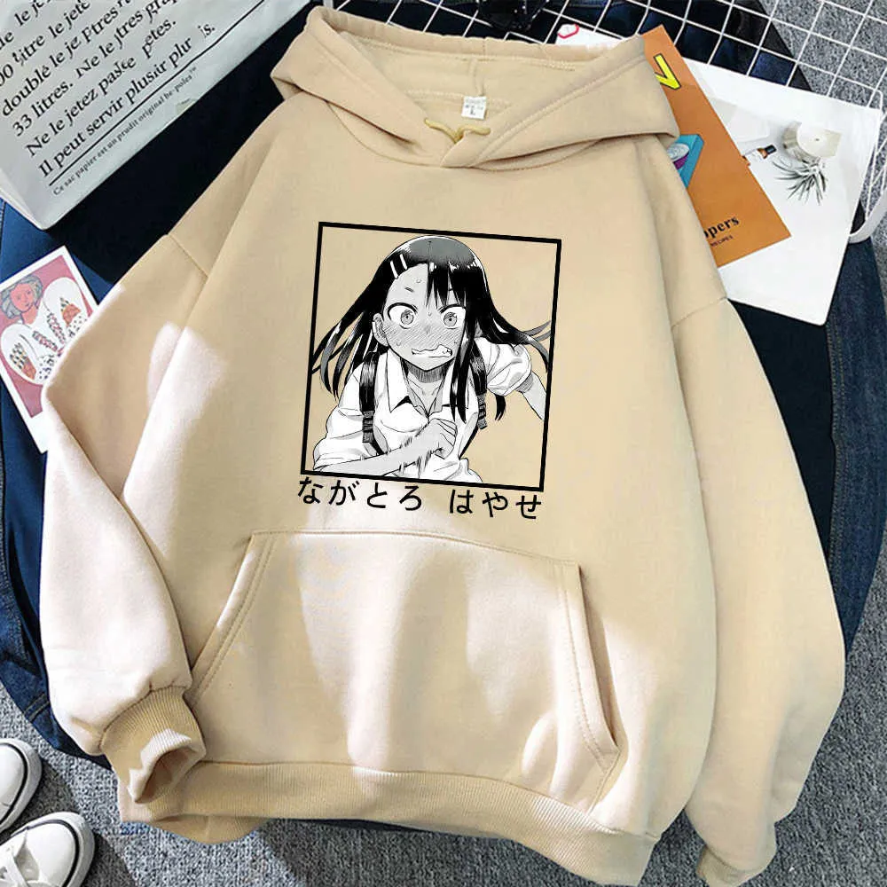 Anime drôle ne jouez pas avec moi, Miss Nagatoro Manga Hoodies hommes Harajuku dessin animé Kawaii Nagatoro hiver sweat surdimensionné haut G1019