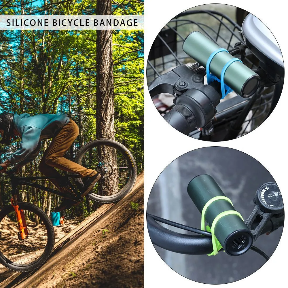 vélo vélo Silicone bande Flash lampe de poche téléphone sangle cravate ruban montage attache support Bandage cyclisme accessoires