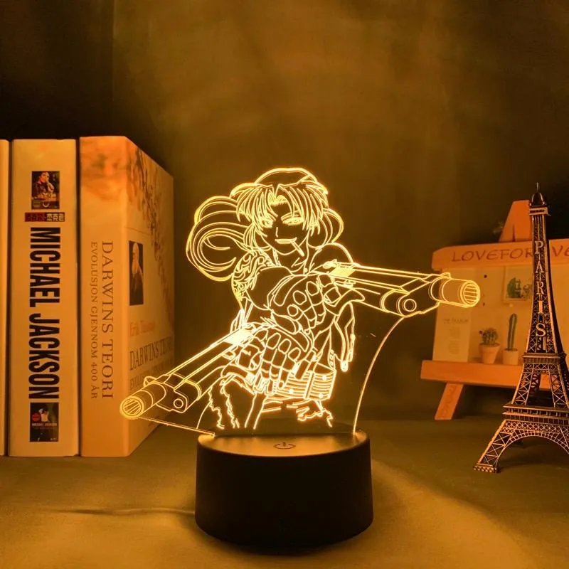 야간 조명 블랙 라군 레비 침실 장식 선물 선물 야간 조명 애니메이션 테이블 3d lamp252l