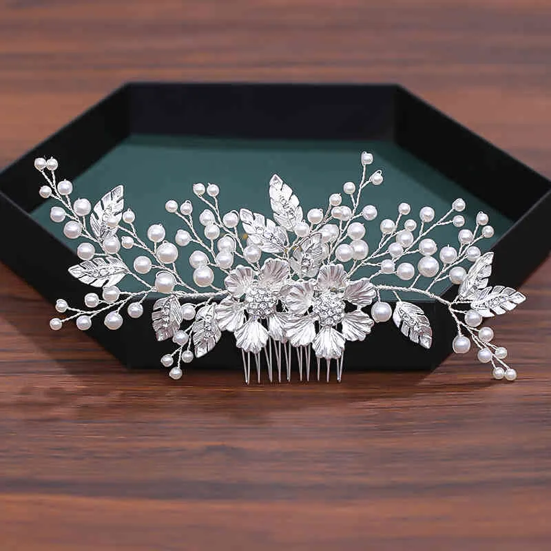 Lussuoso strass di perle le donne Accessori da sposa Fermaglio capelli Gioielli Copricapo Pettine Fascia capelli Tiara