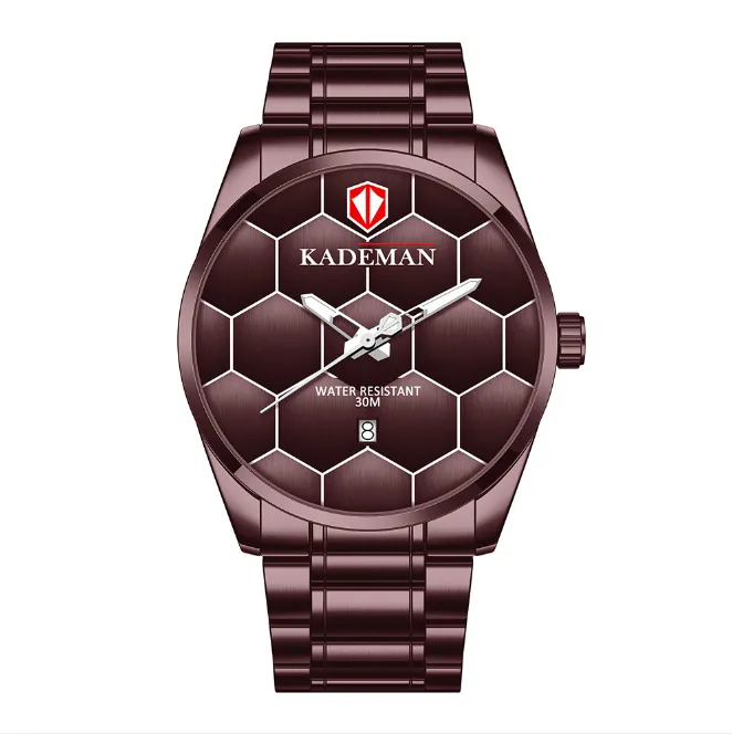 Kademan marca de alta definição luminosa relógio masculino calendário quartzo relógios lazer simples masculino relógios pulso205j