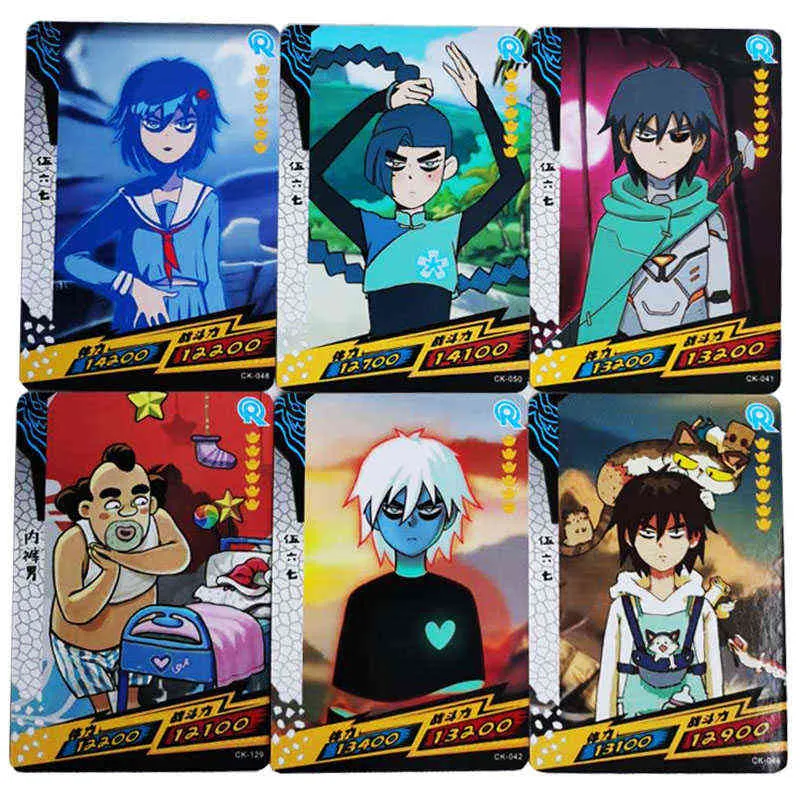 Sax sju bokstäver papperskort bokstäver ett spel barn anime perifer karaktär samling barn gåva spelkort leksak g220311