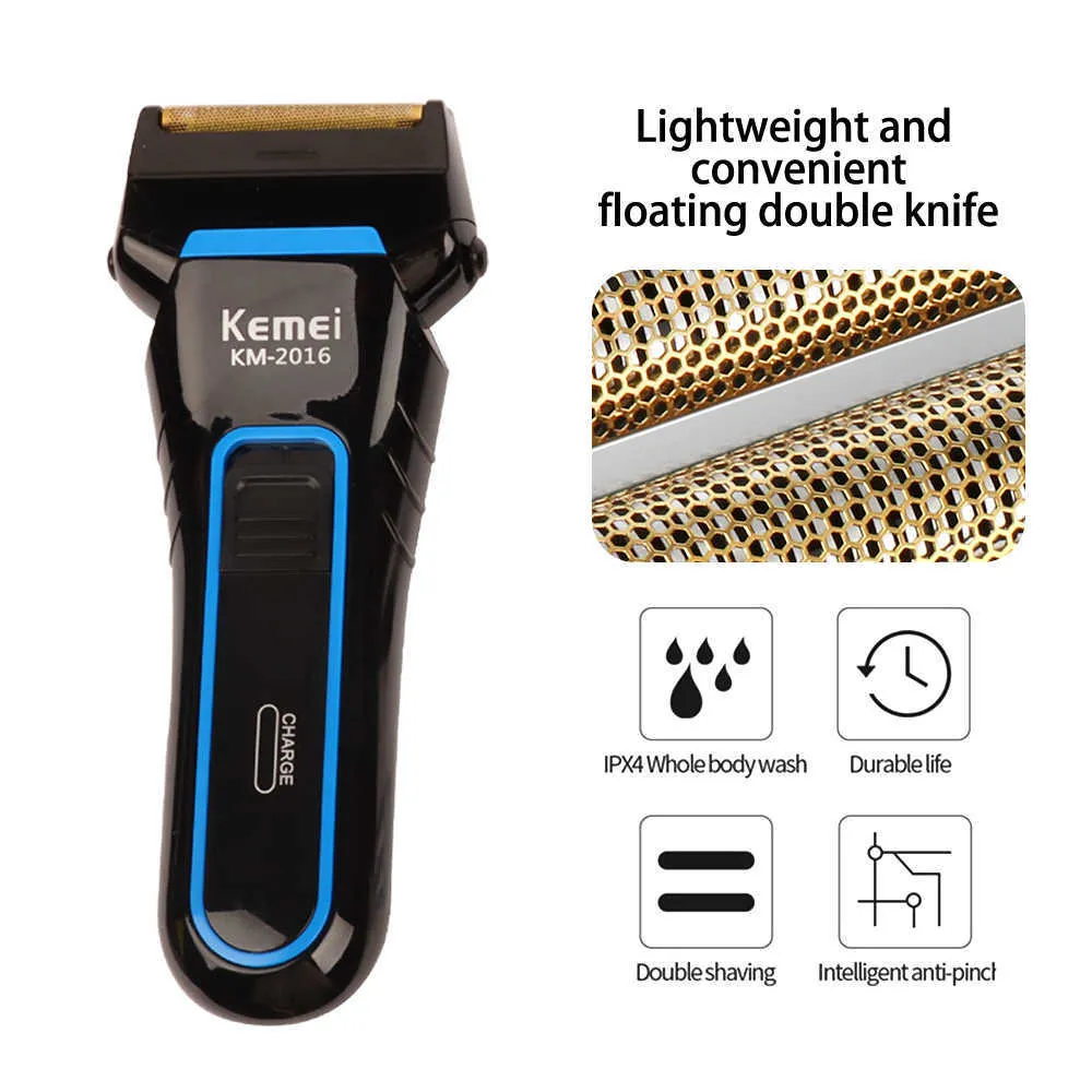 Kemei Electric Shaver Rechargeable Reciprocating Twin Blade for Men Shaving Machine Groomer for Men Face Care Electric KM- P0817