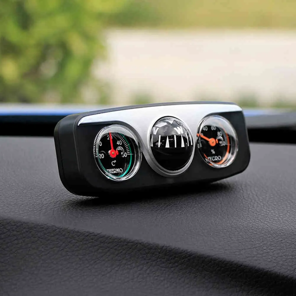 3 In 1 Fahrzeug Navigation Ball Kompass Thermometer Hygrometer Auto Innen Zubehör Auto Multifunktionale Reise Werkzeug