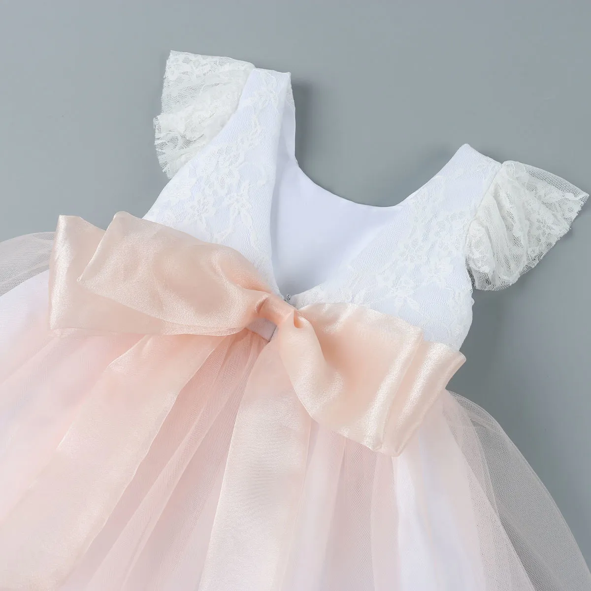 1-7y estate bambino bambino bambino ragazza ragazza vestito da partito principessa grande bow bow tulle pizzo matrimonio nozze tutu abiti gir 210515