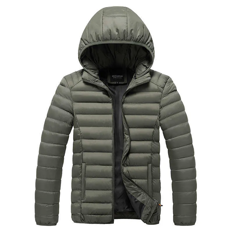 Men 2021 Winter New Casual Warm Thick Waterproof Jacket Parkas Coat Men Outwear Fashion Pockets Windproof Hat Parka Jacket Hot X0621