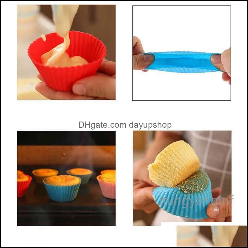 Moulds Mini Muffin Pan - Reusable Silicone Cupcake Molds Small Baking Cups Truffle Cake Nonstick 5 Colors MY-inf469