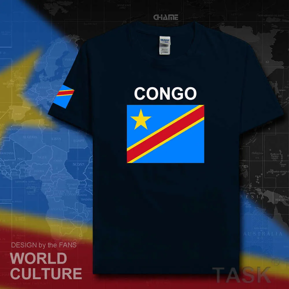 Dr Kongo Erkekler T Shirts Formalar Ulus Takımı Pamuk T-Shirt Spor Salonları Giyim Tee Ülke Tops Cod Drc Droc Congo-Kinsha Congolese X0621