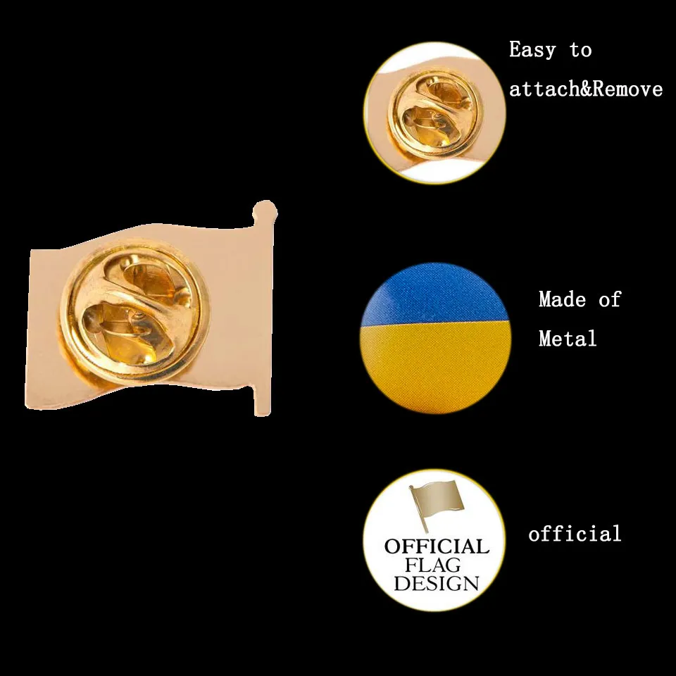 Ukraine Country Flag Craft Wellen 3D -Lampe -Hut -Kappe Pin Badge Republik Brosche ISM Pride5397163