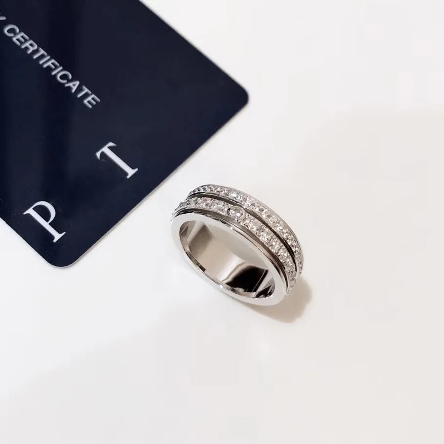 Serie de posesión de anillo de pimiento Rose Rose extremadamente 18k Gold Sterling Silver Luxury Jewelry Rotatable Wedding Brander Anillos 239K