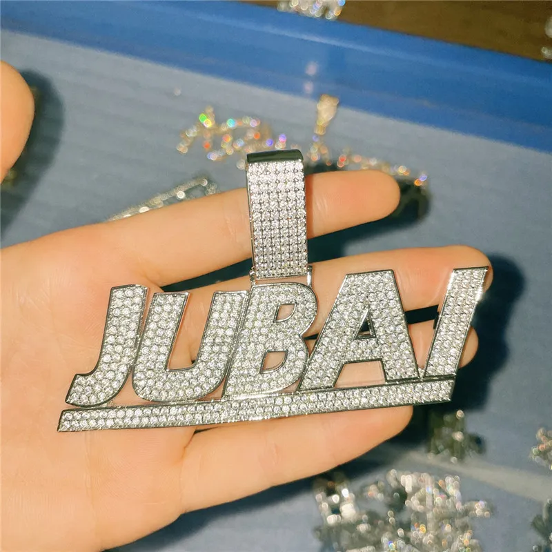 Новая мода DIY ожерелье с индивидуальным именем позолоченное Bling Iced Out CZ камень письмо кулон ожерелье с 3 мм 34-дюймовой веревочной цепью для Me245S