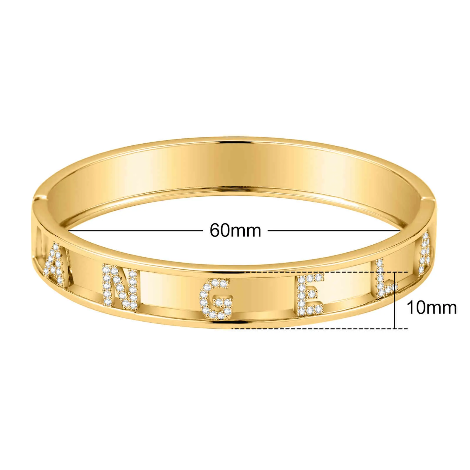 Bracelet Nom Custom Zircon Bracelets de bracelet Personnalisé pour bijoux Mots de luxe Lettres Lettres Cuff Breakles Femmes Fille