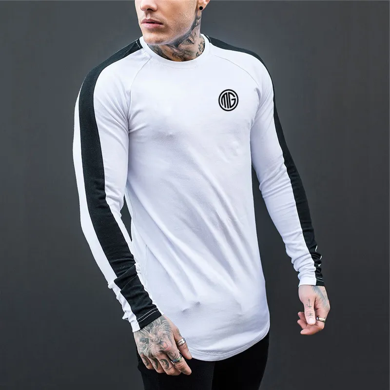 Muscleguys Brand Clothing Cotton Men's Long Sleeve T Shirt Men Slim Fit Tops Tees Fashion Autumn and Winter Casual T-Shirt 210421