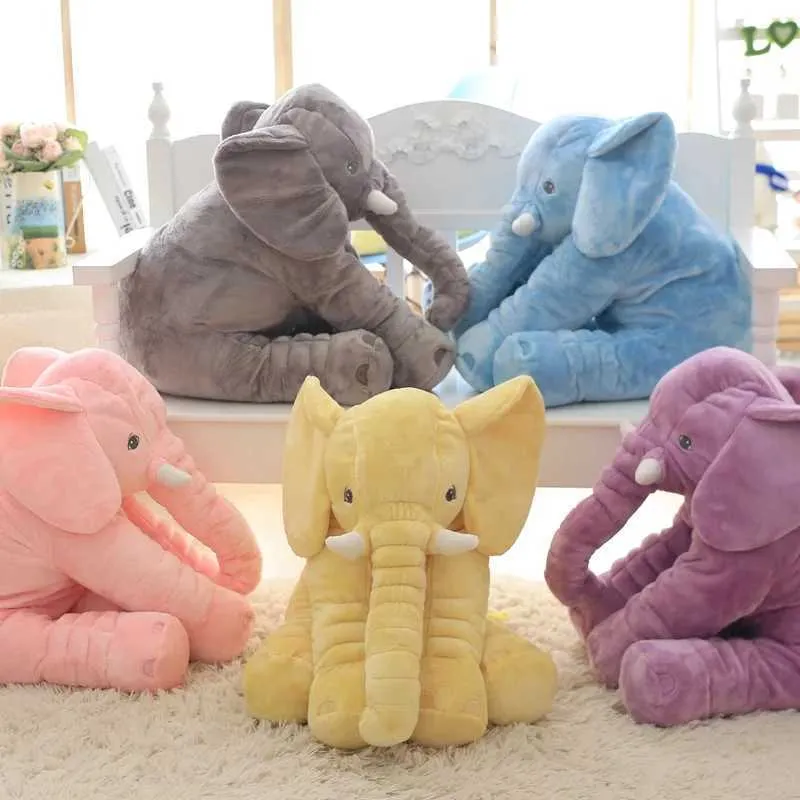 Kids Elephant Soft Pillow Duże zabawki Faszerowane Zwierzęta Pluszowe Baby Doll Niemowlę Dzieci Prezent Drop 210728