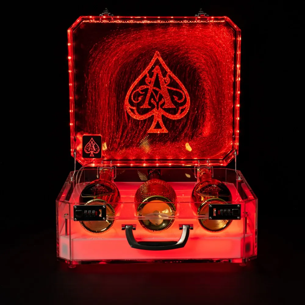 Nouveau Ace of Spade LED lumineux Champagne Cocktail bouteille de vin vitrine Bar bouteille présentateur pour boîte de nuit fête salon Bar289J