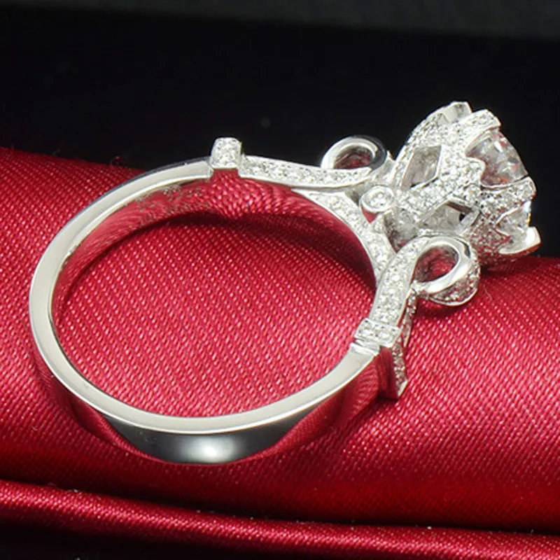 14K Biały Złoty Naturalny Kamień z poduszką Cyrkonian Diament Ring dla Kobiet Anillos De Bizuteria Bijoux Femme Biżuteria