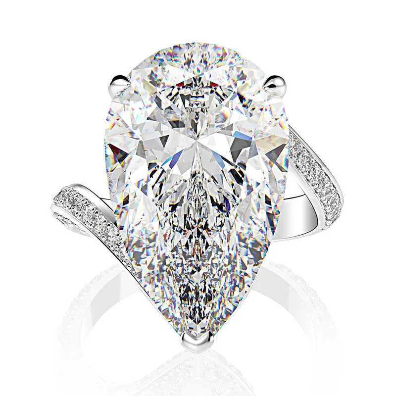 OEVAS Luxury 100% 925 Sterling Silver Created Moissanite Gemstone Wedding Engagement Diamonds Ring Fine Jewelry Whole268F