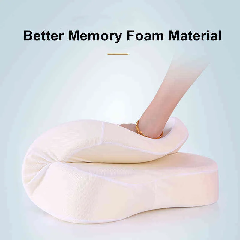 Memory Foam Taille Rückenkissen Orthopädisches Sitzkissen Bürostuhl Unterstützung Lendenwirbelsäule Auto Massage Pad Butt Sets 211203