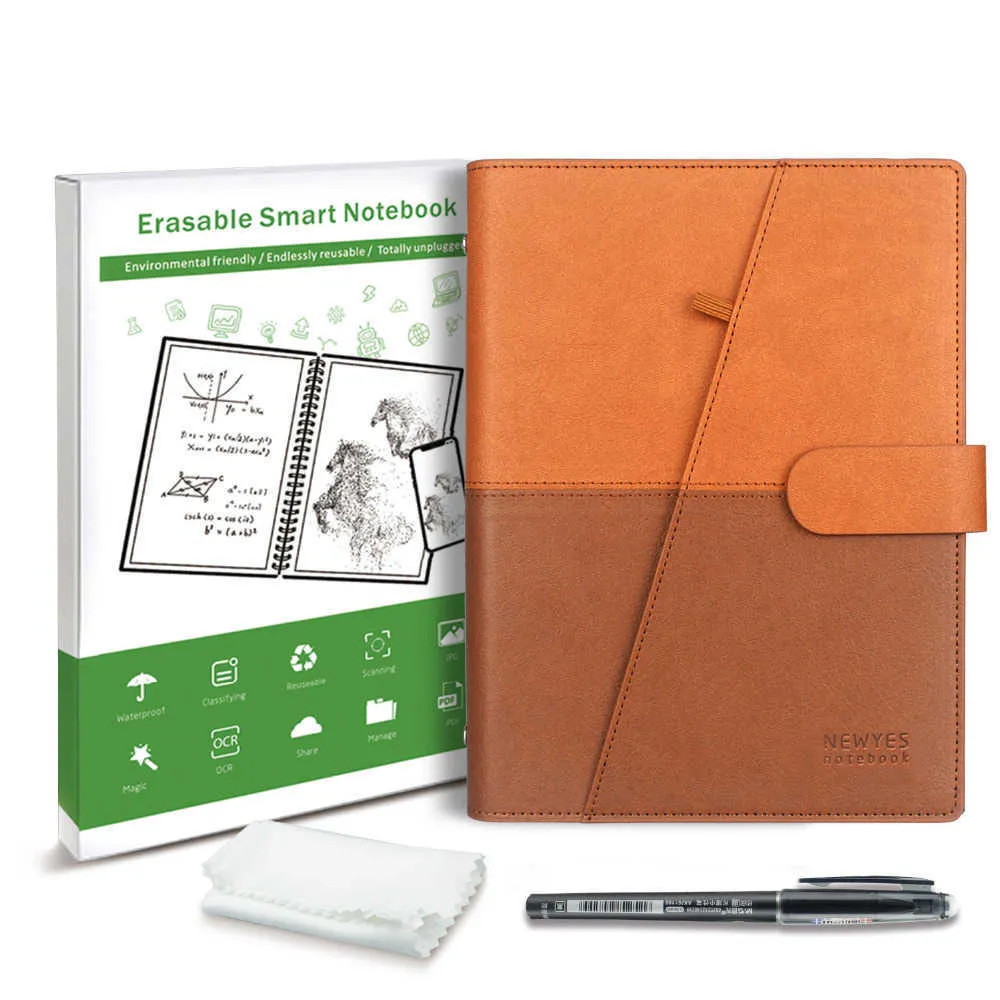 YES Drop Borrable Notebook Paper Leather Reutilizable Smart Cloud Storage Flash 210611