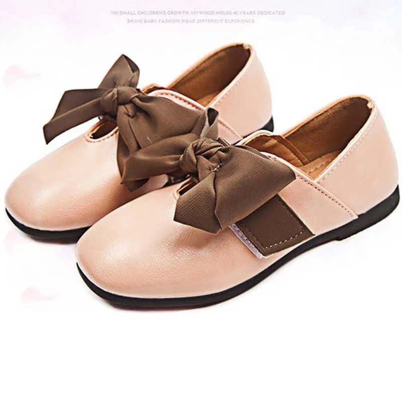 Preto rosa bege bowknot bebê meninas princesa sapatos para crianças sapatos de couro casual para estudante menina sapatos únicos 3 4 5 6 7 8-15T x0703
