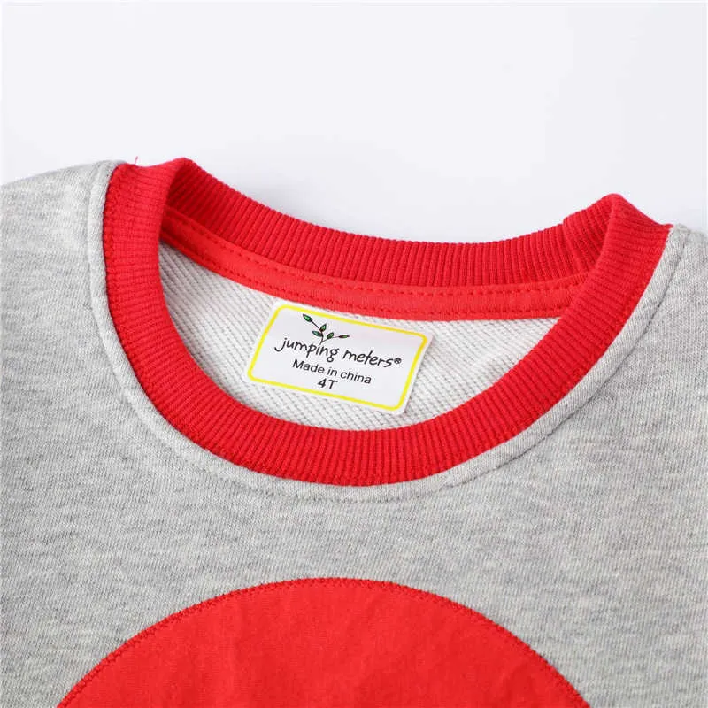 Jumping Meters Children Boys Girls Sweatshirts for Christmas Arrival Santa Claus Applique Cute Baby Tops Cotton Clothes 210529