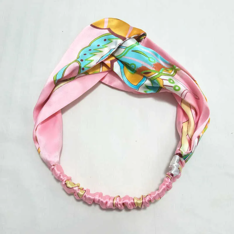 100% Real Mulberry Silk Pałąk Lady Scrunchie Multicolors Włosy Band Hoop Hoop Wrap Turban Make-up Bandage Bandanas X0722